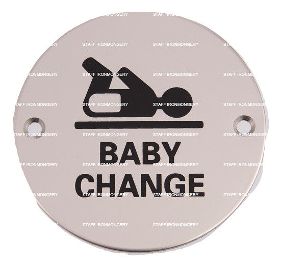 Bary Baby Change Indicator Sign Polished Stainless