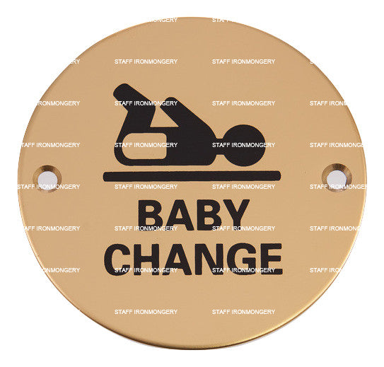 Bary Baby Change Indicator Sign Polished Brass