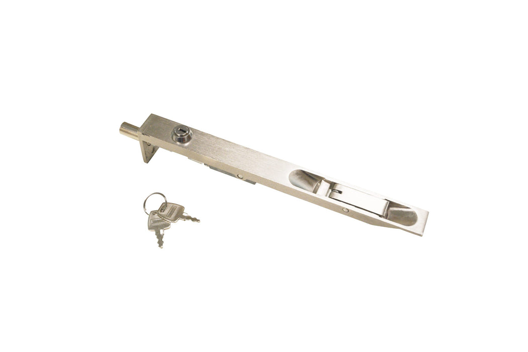 Bary Lever Action Locking Flush Bolt 200 X 19mm - Satin Nickel Plate