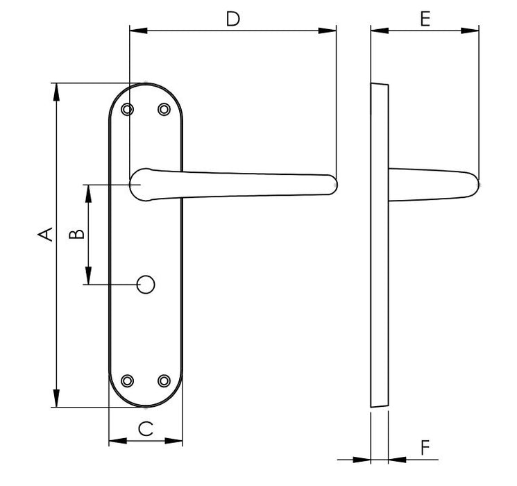Manital LILLA Lever on Backplate