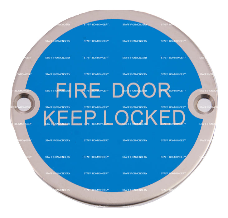Bary Fire Door Keep Locked Sign Polished Stainless