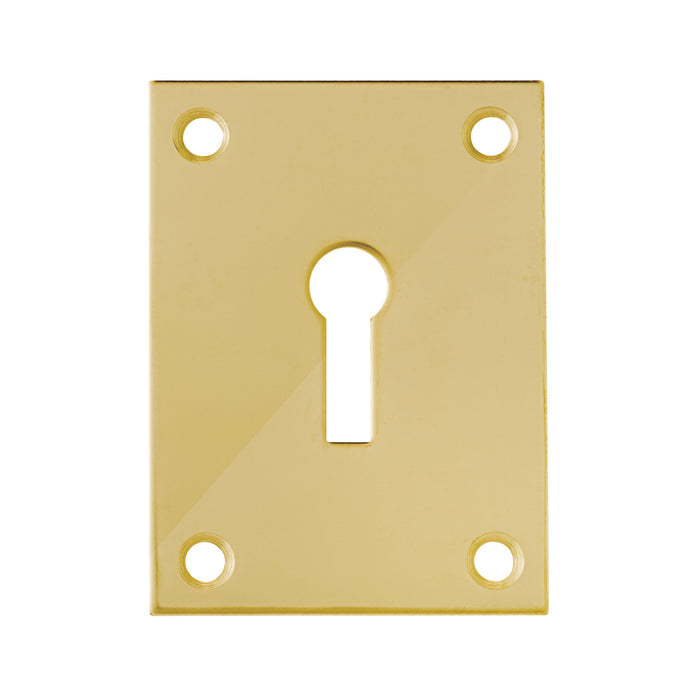Bary - Flat Plate - Keyhole- Screw On Escutcheon - Polished Brass