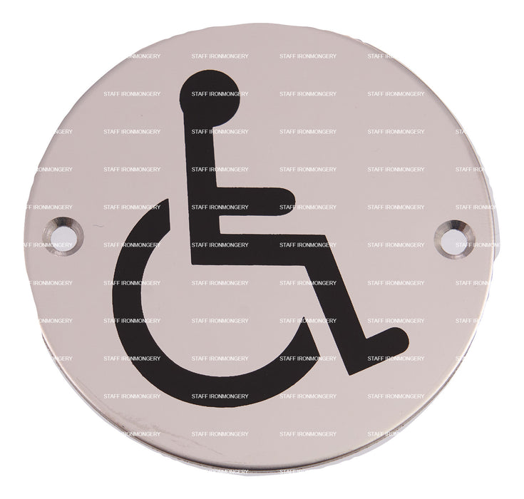 Bary Disabled Bathroom Sign Polished Satin Stainless