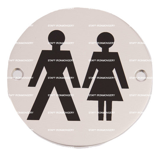 Bary Unisex Universal Toilet Sign Aluminium