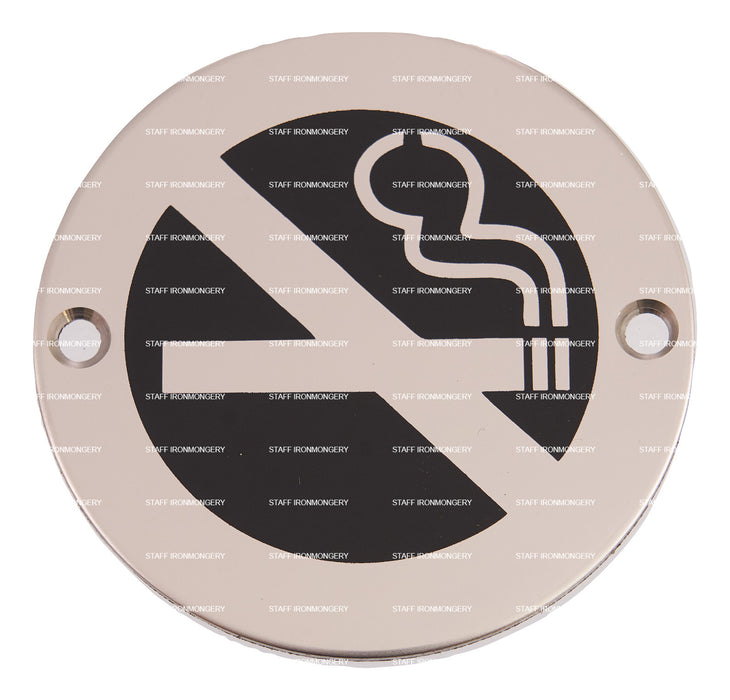 Bary No Smoking Sign Polished Satin Stainless