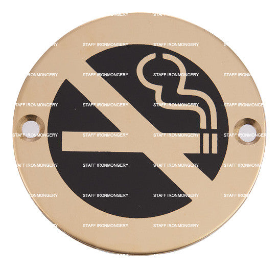 Bary No Smoking Indicator Sign Polished Brass