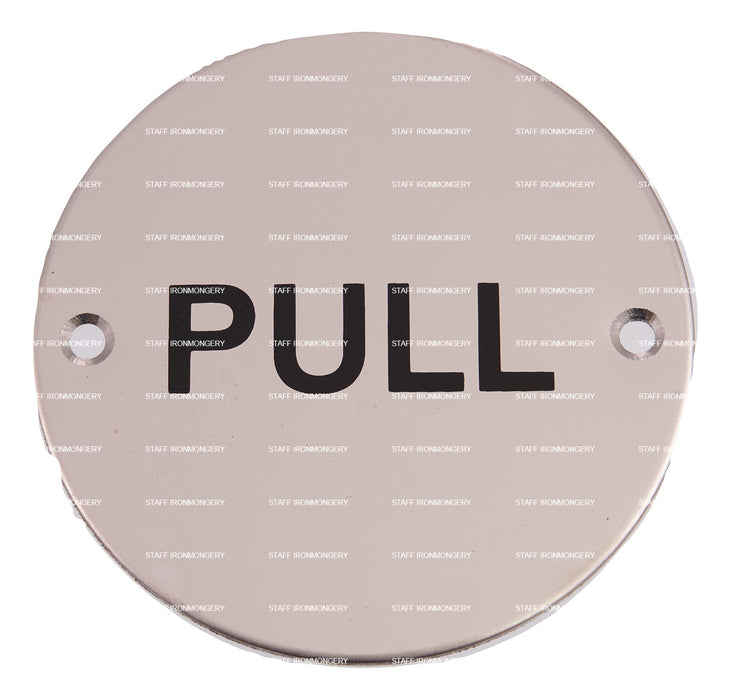 Bary Pull Sign Polished Satin Stainless