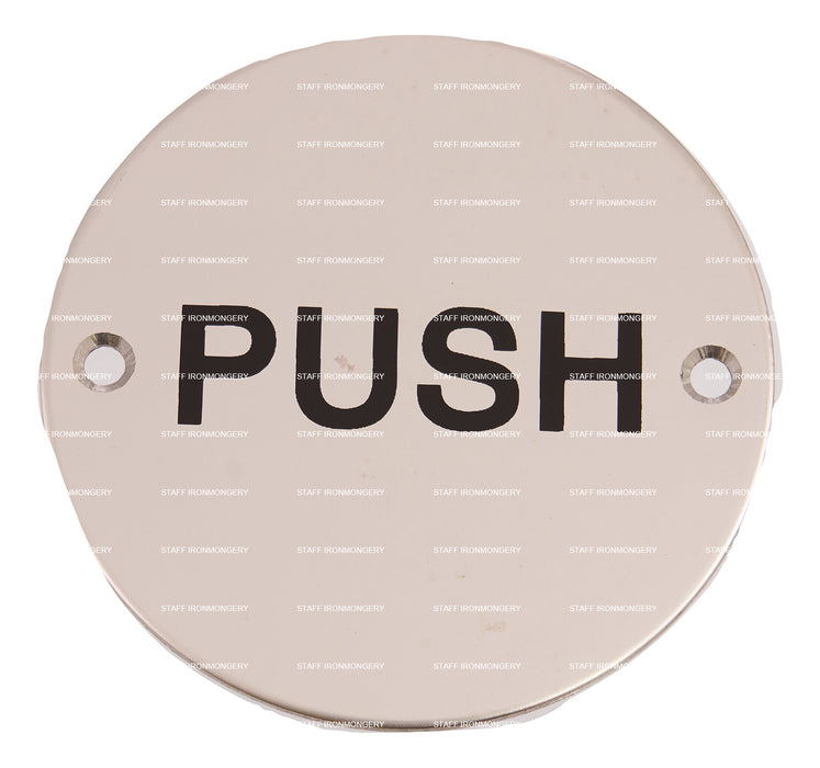 Bary Push Sign Polished Satin Stainless