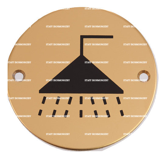 Bary Shower Room Indicator Sign Polished Brass