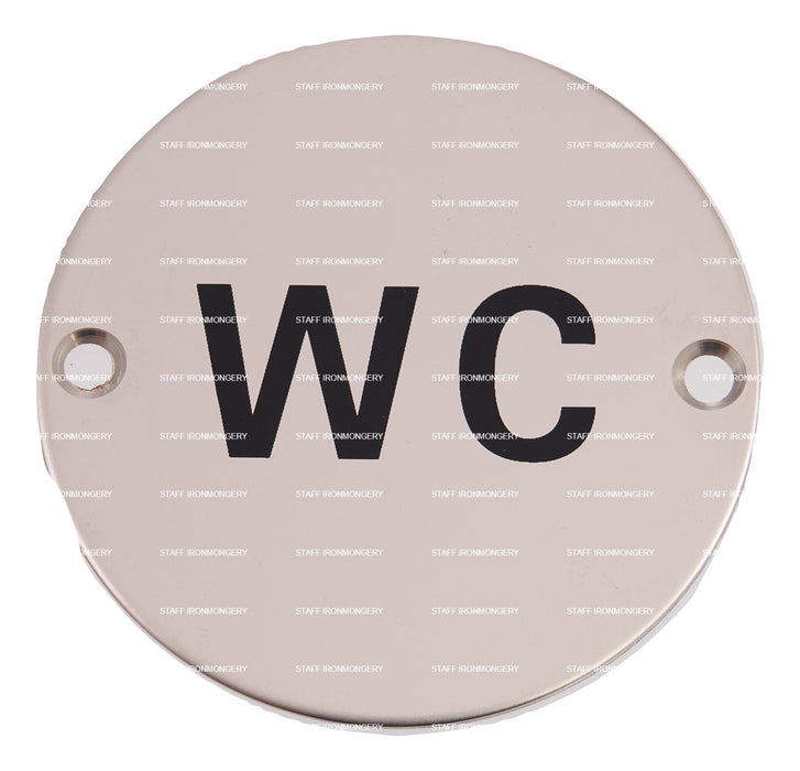Bary Wash Closet (WC) Sign Polished Satin Stainless