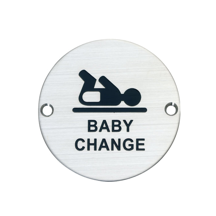 Bary Baby Change Indicator Sign Satin Stainless