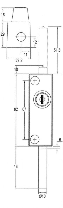 Bary Multi Purpose Bolt Keyed Alike