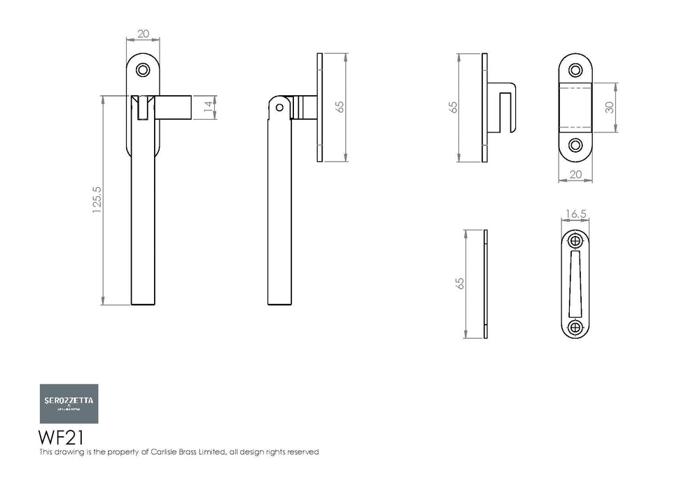 Carlisle Brass Round Casement Fastener 316 Stainless Steel