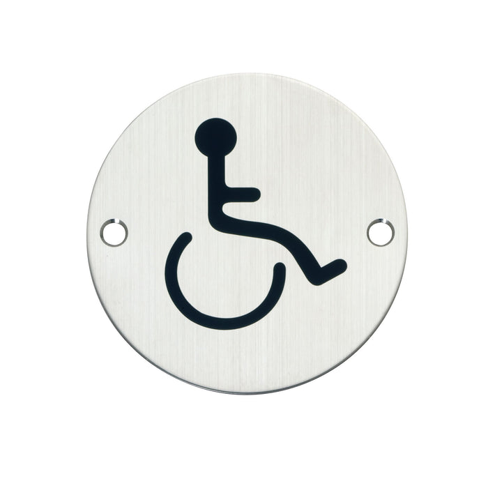 Bary Disabled Washroom Indicator Sign Satin Stainless