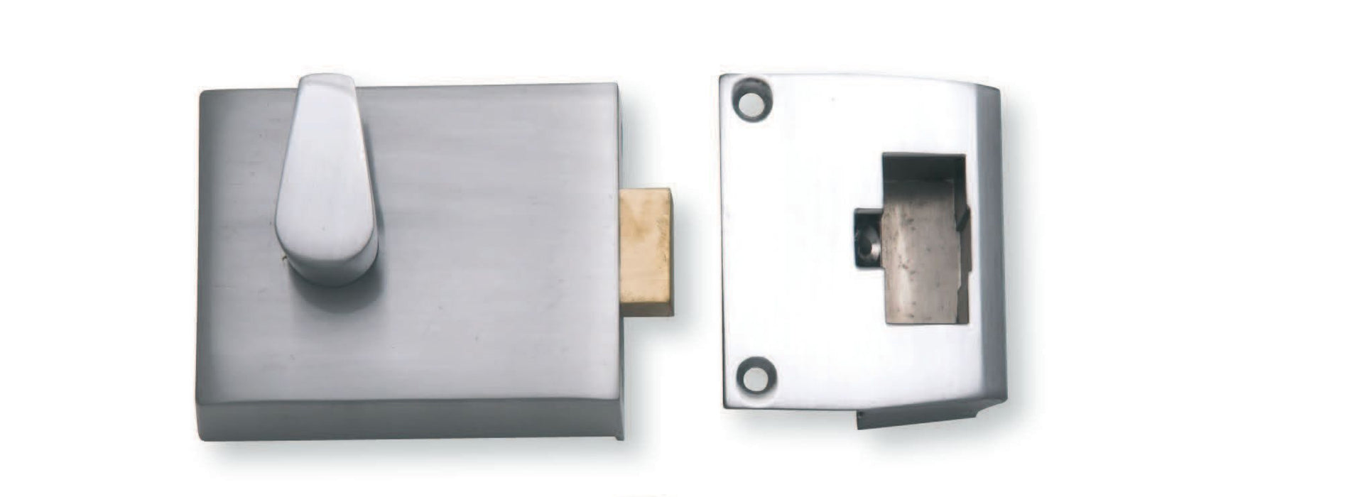 BARY Dead Bolt Night Latch Satin Chrome