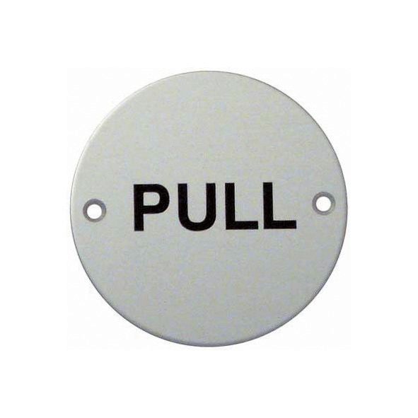 Bary Pull Indicator Sign Satin Stainless