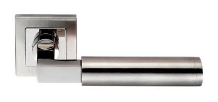 Carlisle Brass Duo Steel Worx 304 Stainless Steel Square Mitred Lever on Sprung Rose