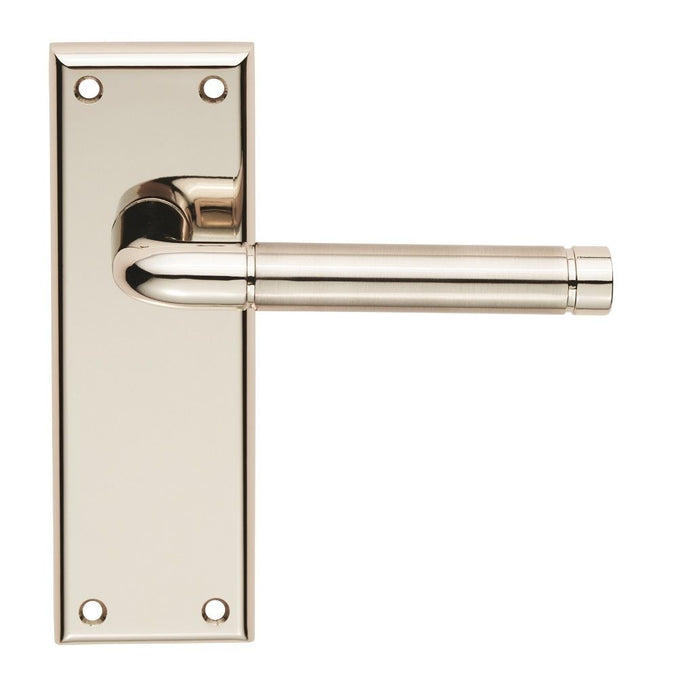 Carlisle Brass Serozzetta Quaranta Lever on Latch Backplate Polished/Satin Nickel