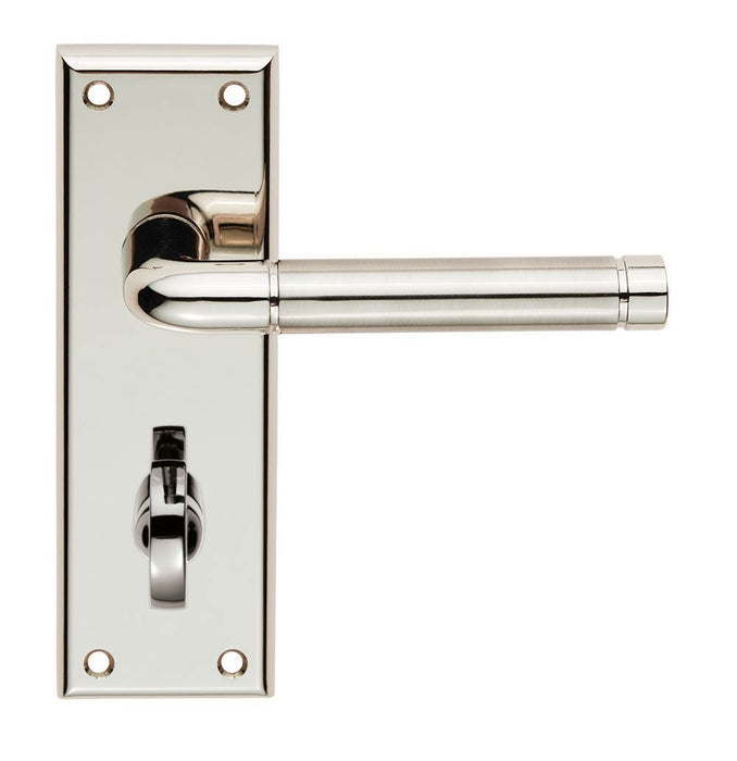Carlisle Brass Serozzetta Quaranta Lever on Latch Backplate Polished/Satin Nickel