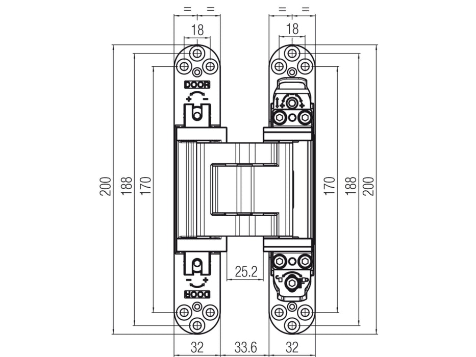 Krona Koblenz Kross 8 Adjustable Concealed Multiaxial Hinges K2810
