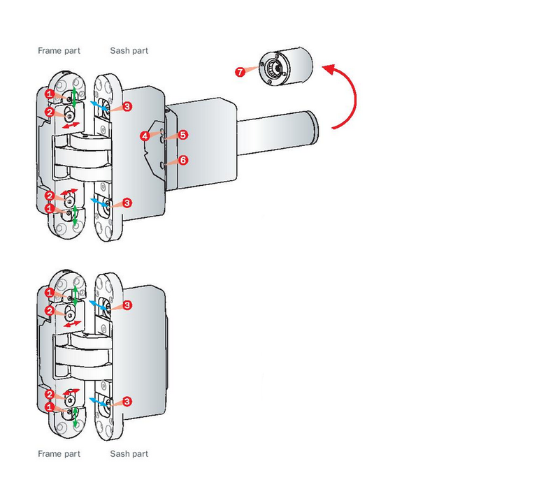 AGB ECLIPSE Self - Concealed Hinge With Door Closer