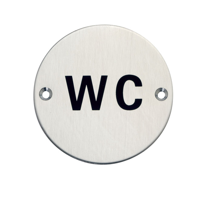Bary Wash Closet (WC) Indicator Sign Satin Stainless