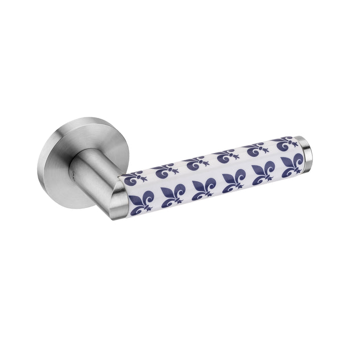 JNF Link Collection Link Porcelana Fleur-de-lis Door Lever Handle IN.00.446