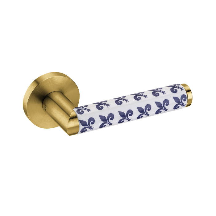 JNF Link Collection Link Porcelana Fleur-de-lis Door Lever Handle IN.00.446