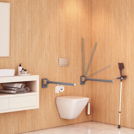 JNF Comfort System Folding Safety Support Bar with Paper Holder IN.12.005