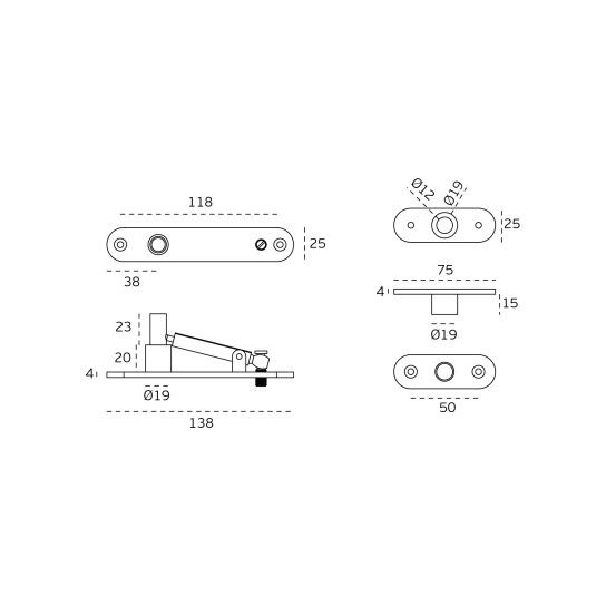 JNF Freeline Flush Hinge for Double or Single Action Doors 80 KG IN.05.195