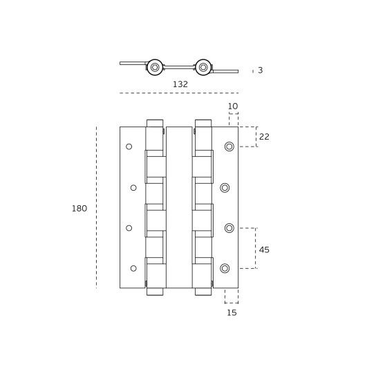 JNF Freeline Double Action Spring Hinge 2 Units IN.05.655