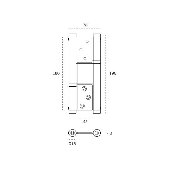 JNF Double Action Spring Hinge 2 Units IN.05.660