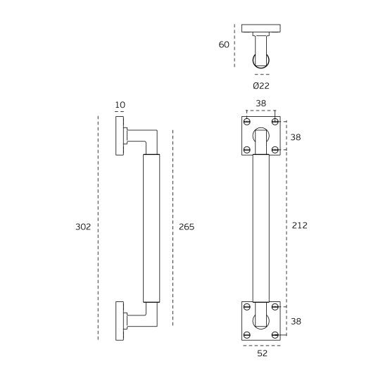 JNF Bauhaus Collection Simple Door Handle IN.07.480