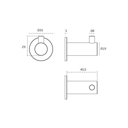JNF Fine Series Wall Hook Ø19 IN.14.501