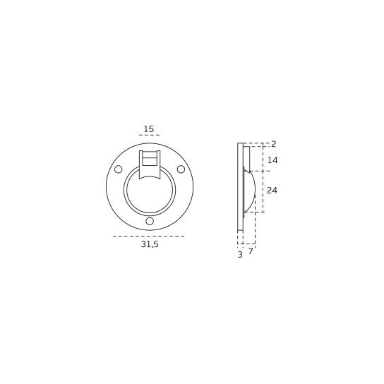 JNF Polished Flush handle for Furniture IN.16.106