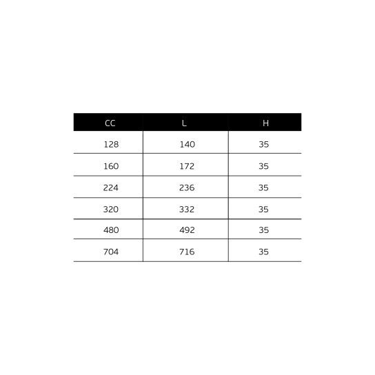 JNF Quadro Series 12x12 Furniture Handles IN.22.200.12
