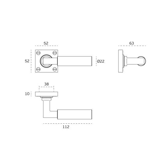 JNF Bauhaus Bamboo Door Lever Handle IN.00.480.BB