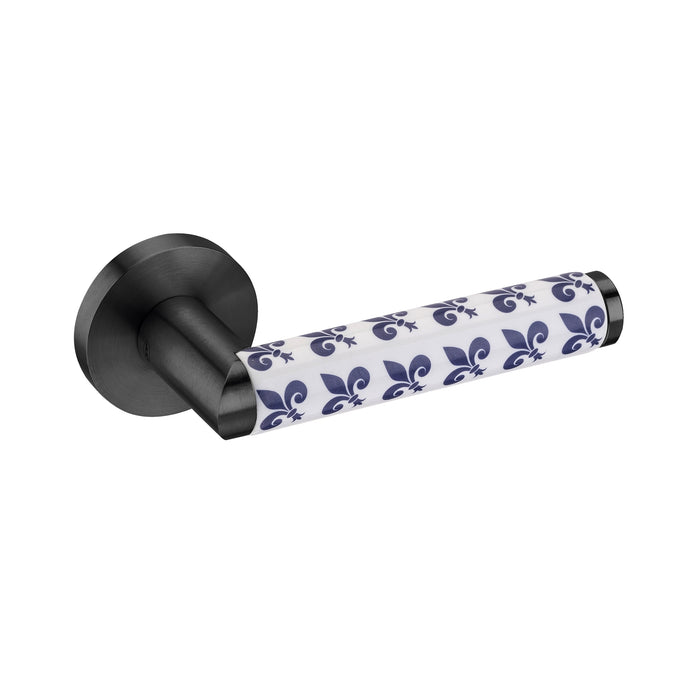 JNF Link Collection Link Porcelana Fleur-de-lis Door Lever Handle IN.00.446
