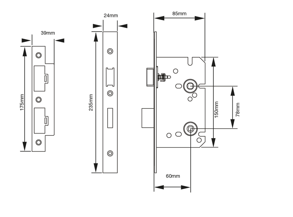 Eurospec Easi-T Din Bathroom Lock DLS7860WC