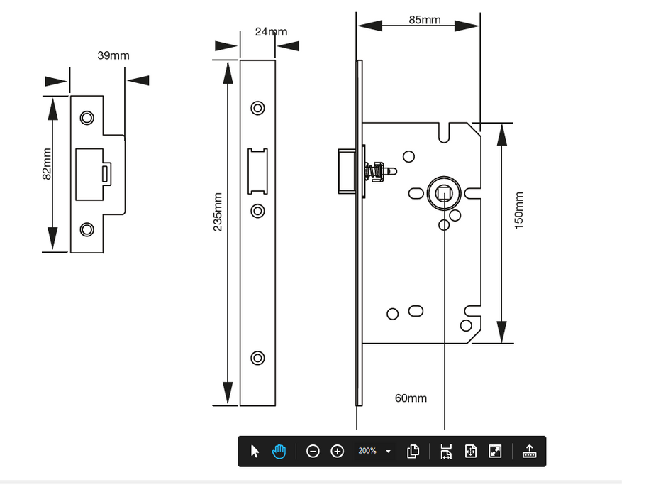 Eurospec Easi-T Din Euro Profile Nightlatch DLS7260NL