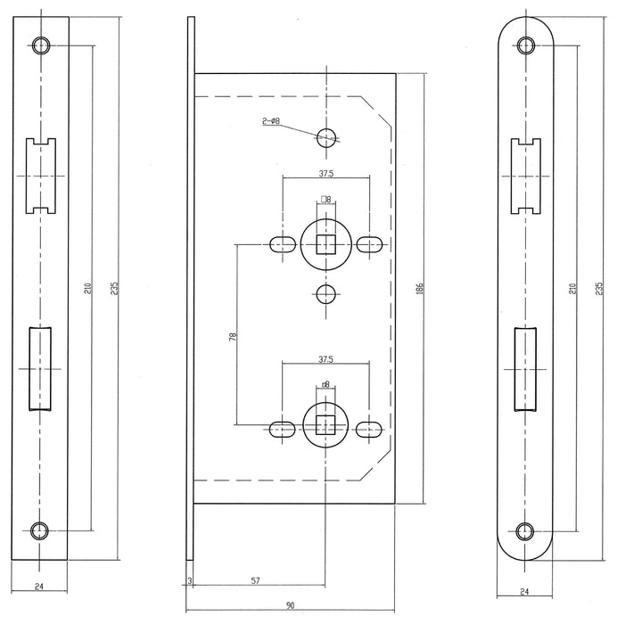 BARY DIN Standard Bathroom Lock Case BL1