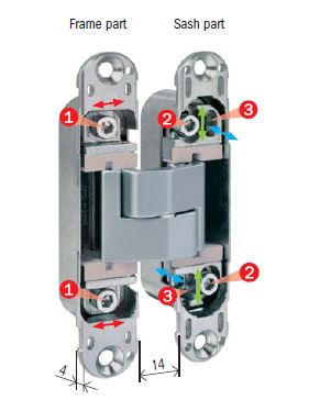 AGB Concealed Adjustable Multiaxial Hinge ECLIPSE 3.2
