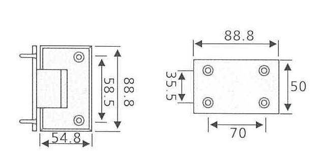 BARY Centre Hung Shower Door Hinge GHA-01 (EACH)