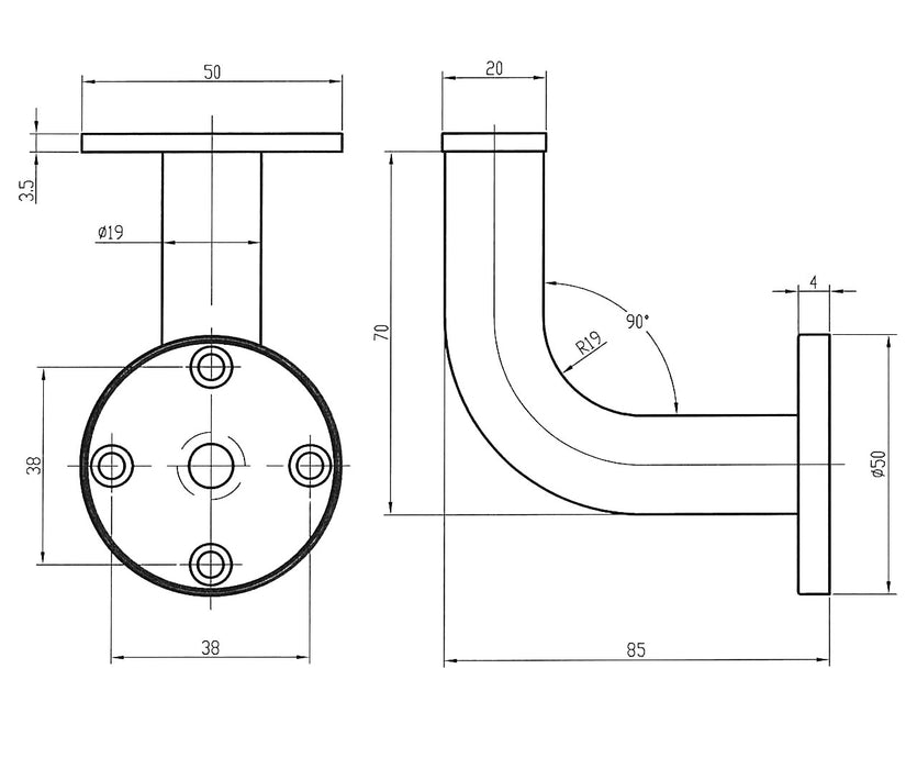 BARY Hand Rail Bracket