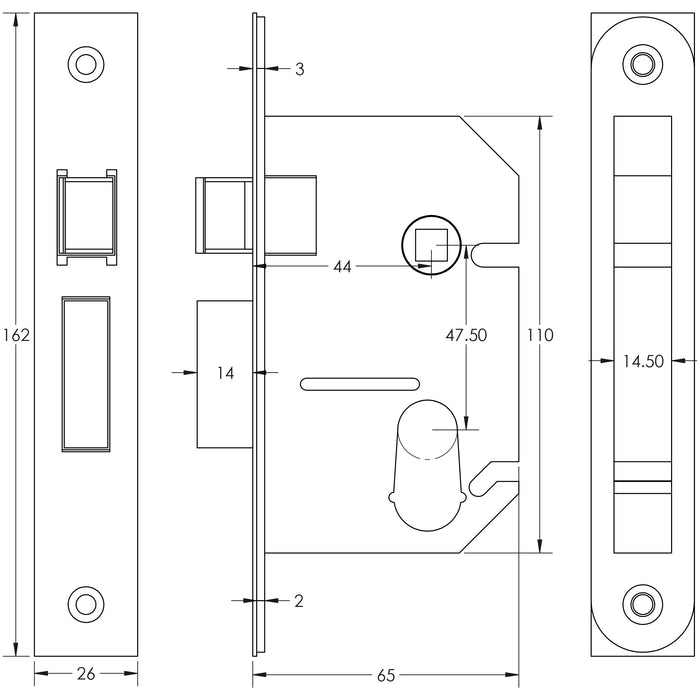 Frelan Hardware Jedo Oval Profile Sashlock JL105