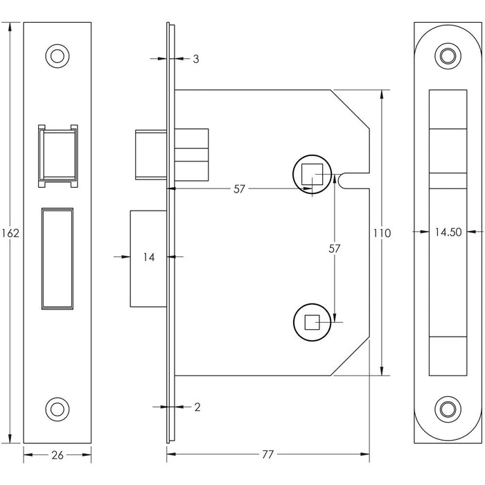 Frelan Hardware Jedo Bathroom Lock JL107