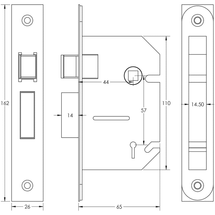 Frelan Hardware Jedo 3 Lever Sashlock JL109