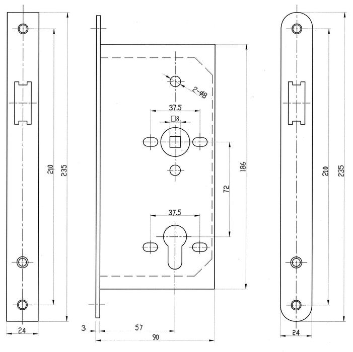 BARY DIN Standard Latch Case LL1