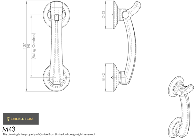 Carlisle Brass M43 Door Knocker on Rose