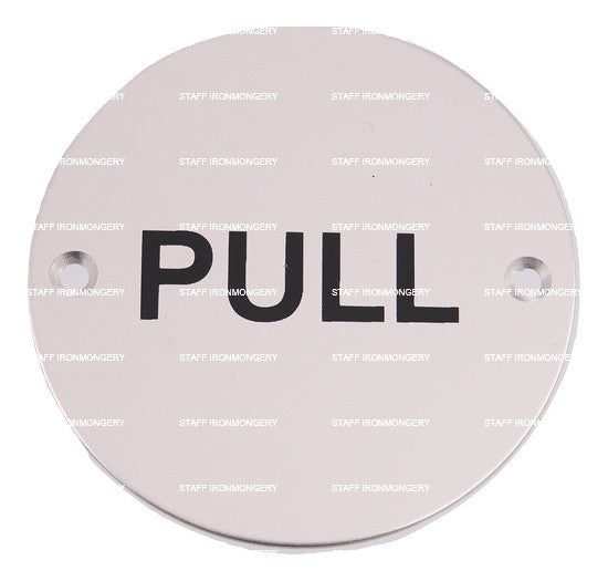 Bary Pull Sign Aluminium — Newstar Door Controls Ltd
